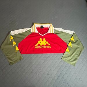 Pretty Little Thing Top Red Yellow White Long Sleeve Women's Size 14